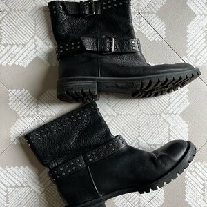 Gianni Bini Leather Studded Boots